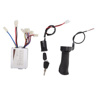 KIMISS Brush Motor Speed Controller with Throttle Grip 36V 500W Brush Motor Control Box Throttle Grip Kit Electric Door Lock for Electric Scooter Tricycle Bike