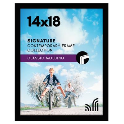 Americanflat 14x18 Picture Frame with Polished Plexiglass - Signature Collection - Gallery-Style Frames Made of Engineered Wood - Photo Frame for Wall Display - Black