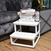 YAKANJ Step Stools for Adults Kids,Heavy Duty Sturdy Step Stool Helper for Kitchen Bathroom,Hold Up to 500 Lbs Capacity Metal Frame -White view 3