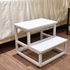 YAKANJ Step Stools for Adults Kids,Heavy Duty Sturdy Step Stool Helper for Kitchen Bathroom,Hold Up to 500 Lbs Capacity Metal Frame -White view 4