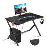 TOMYEUS PC Desk 45'' Large Gaming Desk PC Laptop Desk with K Shape Adjustable Feet Ergonomic Gamer Workstation with Cup Holder and Headphone Hook Home Office Work Desk view 1