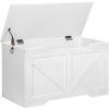 HOOBRO Storage Bench, 29.5 Retro Wooden Storage Chest with U-Shaped Cut-Out Pull, Safety Hinge, Supports 220 lb and Easy Assembly for Toy Box Organizer (White) WT77CW01 view 1