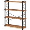HCHQHS Bookshelf, 4-Tier Industrial Bookcase, Rustic Open Book Shelf, Freestanding Tall Bookshelves with Metal Frame view 1