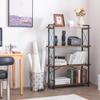 HCHQHS Bookshelf, 4-Tier Industrial Bookcase, Rustic Open Book Shelf, Freestanding Tall Bookshelves with Metal Frame view 2