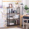 HCHQHS Bookshelf, 4-Tier Industrial Bookcase, Rustic Open Book Shelf, Freestanding Tall Bookshelves with Metal Frame view 3