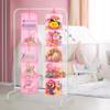 coastal rose 2Pcs Hanging Stuffed Animal Storage Hammock Net 5 Tiers, Pink view 2