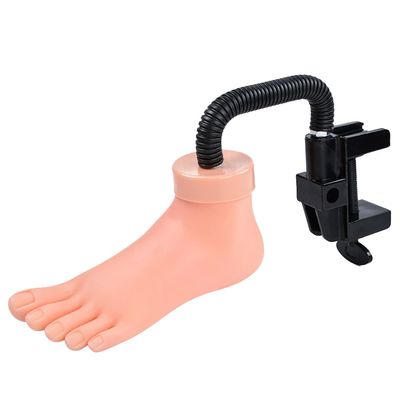 FRCOLOR Nail Art Practice Foot Model 12.99X5.11X3.14In Soft Silicone Pedicure Training Tool with Insertable Nail Tips Lightweight Mannequin for Manicure Skill Development