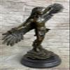 EUROPEAN BRONZE Hot Cast Bronze Sculpture Indian Chief Bust with Eagle Marble Base Statue Figurin Deal view 2