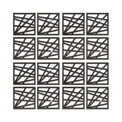 Melairya 16pcs Elegant Applique Frame Furniture Wall Mirror Window Stickers for Home Cabinet Door Decor Craft Mirror Wall Art Decal Corner Sticker (Color : Black, Size : 27x27cmx16pcs)