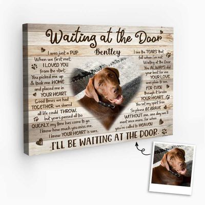 Benicee Shop Pet Paw Print Photo Collage Canvas, Personalized Dog Memorial Gifts, Pet Loss Gifts 8x10 inches canvas