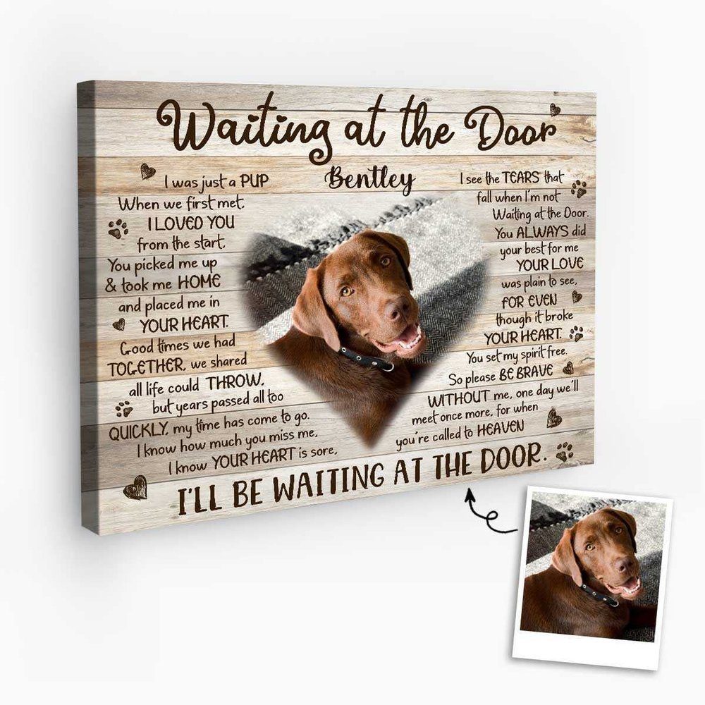 Benicee Shop Pet Paw Print Photo Collage Canvas, Personalized Dog Memorial Gifts, Pet Loss Gifts 8x10 inches canvas