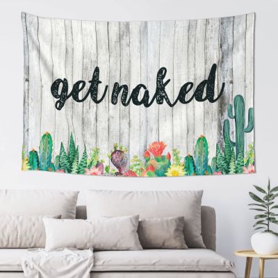 gaeruite Boys Room Decor Teenager Get Naked Cactus Bath Succulent Cute Tapestry Home Bar Decor Small Wall Tapestry (Size : 100X150CM)