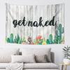 gaeruite Boys Room Decor Teenager Get Naked Cactus Bath Succulent Cute Tapestry Home Bar Decor Small Wall Tapestry (Size : 100X150CM) view 1