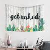 gaeruite Boys Room Decor Teenager Get Naked Cactus Bath Succulent Cute Tapestry Home Bar Decor Small Wall Tapestry (Size : 100X150CM) view 2