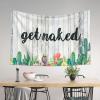 gaeruite Boys Room Decor Teenager Get Naked Cactus Bath Succulent Cute Tapestry Home Bar Decor Small Wall Tapestry (Size : 100X150CM) view 3