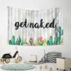 gaeruite Boys Room Decor Teenager Get Naked Cactus Bath Succulent Cute Tapestry Home Bar Decor Small Wall Tapestry (Size : 100X150CM) view 4
