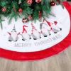 Gerson Company 48 inch Merry Christmas Gnome Tree Skirt with Red Border Trim view 1