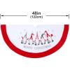 Gerson Company 48 inch Merry Christmas Gnome Tree Skirt with Red Border Trim view 2