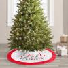 Gerson Company 48 inch Merry Christmas Gnome Tree Skirt with Red Border Trim view 3