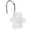 Cute Flower Shower Curtain Hooks, Glow in The Dark, Pretty Floral Themed Elegant Spring Time Bathroom Decor, White view 1