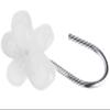 Cute Flower Shower Curtain Hooks, Glow in The Dark, Pretty Floral Themed Elegant Spring Time Bathroom Decor, White view 2