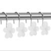 Cute Flower Shower Curtain Hooks, Glow in The Dark, Pretty Floral Themed Elegant Spring Time Bathroom Decor, White view 3