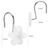 Cute Flower Shower Curtain Hooks, Glow in The Dark, Pretty Floral Themed Elegant Spring Time Bathroom Decor, White view 4