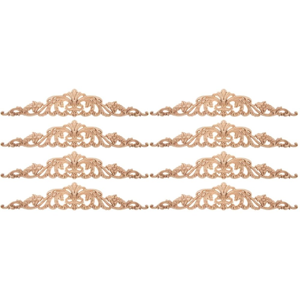 LIFKOME 8pcs Decorative Wood Carved Appliques for Furniture Elegant Embossed Accents for Cabinet Door Decor Blending European and Chinese Styles