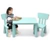 COSTWAY 3-Piece Kids Table and Chairs Set, Lightweight Plastic Children Activity Center for Reading, Writing, Painting, Snack Time, Kids Furniture Art Study Desk & Chairs Set for Ages 1-7 (Green) view 1