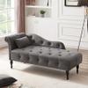Majnesvon Upholstered Velvet Rolled Arm Chaise Lounges Indoor Chair, 58.26" Velvet Chaise Lounge with Nailhead Trim, with 1 Pillow for Living Room Bedroom Office view 1