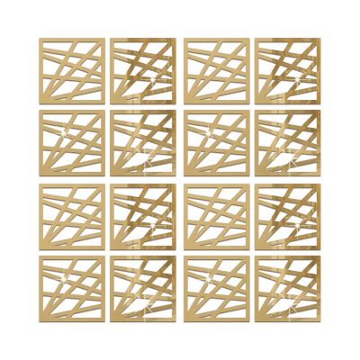 Melairya 16pcs Elegant Applique Frame Furniture Wall Mirror Window Stickers for Home Cabinet Door Decor Craft Mirror Wall Art Decal Corner Sticker (Color : Gold, Size : 27x27cmx16pcs)