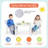 COSTWAY 3-Piece Kids Table and Chairs Set, Lightweight Plastic Children Activity Center for Reading, Writing, Painting, Snack Time, Kids Furniture Art Study Desk & Chairs Set for Ages 1-7 (White) view 3