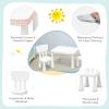 COSTWAY 3-Piece Kids Table and Chairs Set, Lightweight Plastic Children Activity Center for Reading, Writing, Painting, Snack Time, Kids Furniture Art Study Desk & Chairs Set for Ages 1-7 (White) view 4