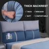 Linen Headboard Cushion Reading Pillow Cotton Filled Large Bolster Headboard Backrest Thicken Wedge Lumbar Support Pad for Daybed Bed Bunk,B,No headboard 70.8"/180cm view 4