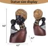 African Art Mother and Child Figurine - Black Woman Bust Statue for Home Decor - Resin Sculpture Accent for Living Room, Office, Desktop view 2