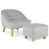 Costzon Kids Couch with Ottoman, Children Sofa Toddler Chair w/Baby Velvet Surface, Children Armchair for Play Room, Nursery, Kindergarten, Chlidren Sofa Gifts for 3-5 Years Old Boys Girls (Grey) view 1