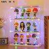 NONEMEY Clear Acrylic Display Case Stand with Wood Base 2 Tier3 Tier12/24 Compartments Storage Box Wall Mount Showcase Dustproof Organizer Box for Collectibles (White 3Tier 123.315inch) view 2