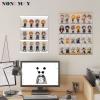 NONEMEY Clear Acrylic Display Case Stand with Wood Base 2 Tier3 Tier12/24 Compartments Storage Box Wall Mount Showcase Dustproof Organizer Box for Collectibles (White 3Tier 123.315inch) view 4