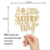 A Little Sunshine is on the Way Cake Topper Gold Glitter, Baby Shower Sunshine Theme Cake Topper, Boy or Girl Gender Reveal Party Supplies, Baby Shower Pregnancy Announcement Sun Theme Party Decor view 3