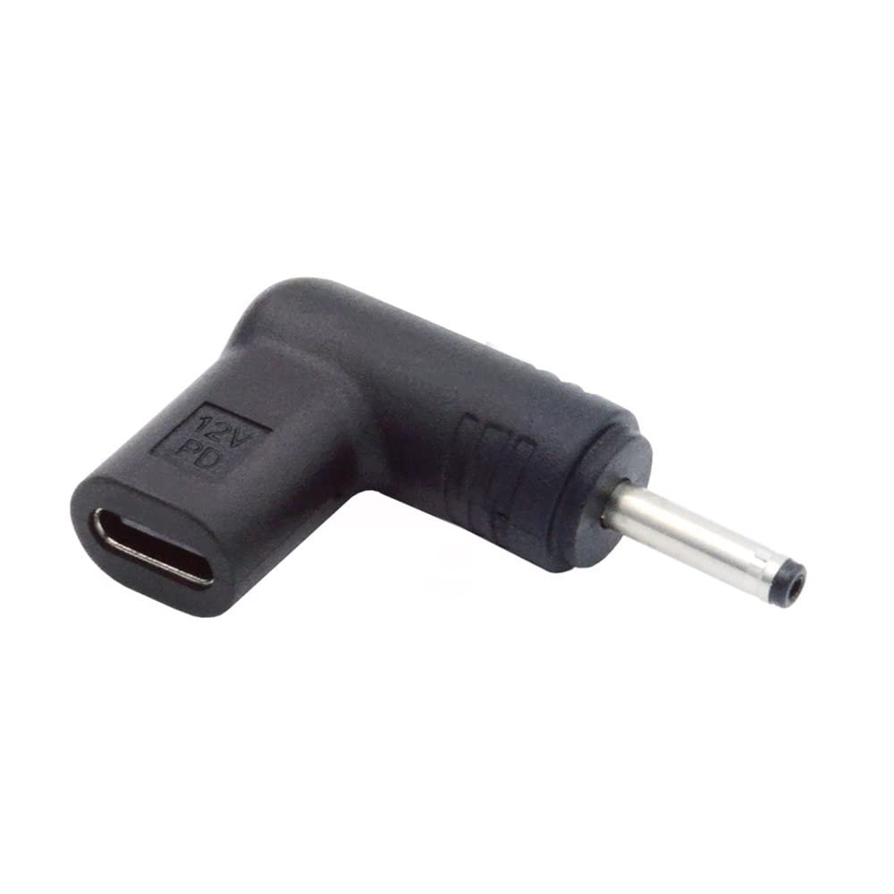 cablecc USB 3.1 Type C USB-C Female to DC 12V 3.5x1.3mm Plug 90 Degree Angled Adapter PD Emulator Trigger