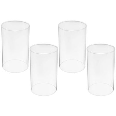 4Pcs Candle Holder Sleeve, Open Ended Glass Candle Holder Tube Shade for Party Centerpieces