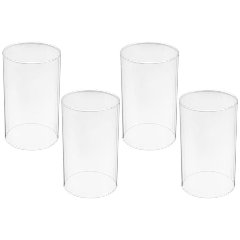 4Pcs Candle Holder Sleeve, Open Ended Glass Candle Holder Tube Shade for Party Centerpieces