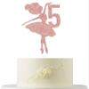 Ballerina 5th Birthday Cake Topper, 5th Birthday Cake Topper, Cute Ballerina Bday Cake Decorations, Adorable Princess Cake Decor Supplies, Dancing Girl Party Supplies view 1