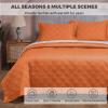 3-Piece Orange Quilt Queen King Quilt Set, 100% Pima Cotton Quilt Cover, Fade Resistance Bedspread King Quilt, Double Sided Stitching, Soft Bedding Quilt Set Coverlet for All Seasons,Queen view 2