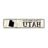 Guangpat Rustic Utah Metal Signs Back Home Again in Utah Street Signs Ancient Retro America State Home Metal Wall Art Wall Decor for Home Bars Clubs Cafes Man Cave Party Indoor/Outdoor Decor 18x4in view 1