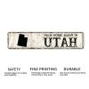 Guangpat Rustic Utah Metal Signs Back Home Again in Utah Street Signs Ancient Retro America State Home Metal Wall Art Wall Decor for Home Bars Clubs Cafes Man Cave Party Indoor/Outdoor Decor 18x4in view 3