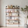 Anynice Industrial Ladder Shelves, Wall Mounted Rustic Bookshelf, Retro Wood Metal Pipe Industrial Shelves (Weathered Brown, 5 Tier - 10" D x 48" W x 70" H) view 4
