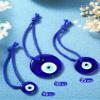 Jexine 50 Pcs Turkish Blue Evil Eye Beads Charms Evil Eye Pendants Crafting Glass Beads Wall Car Mirror Hanging Decor with Ropes for Home Decorative Ornaments Keychain Jewelry (1.6''/1.2''/1'') view 3