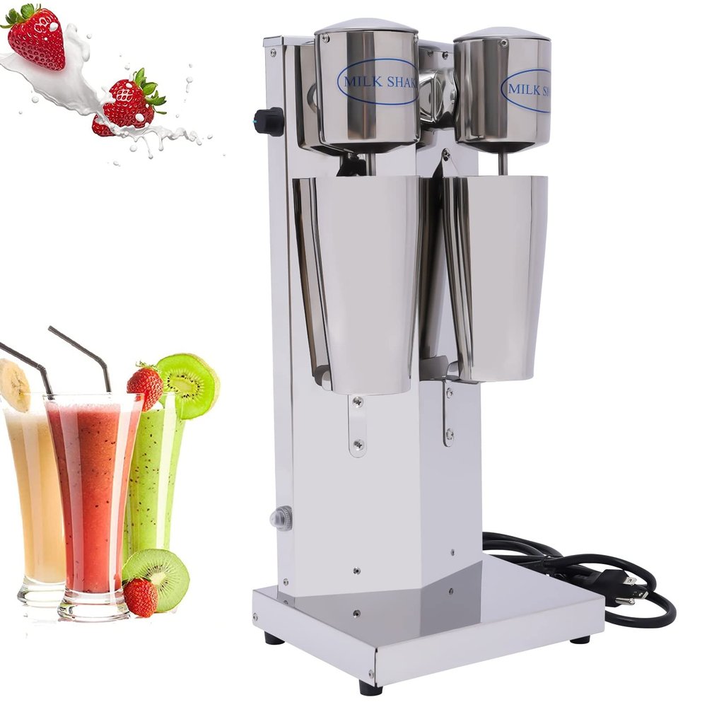 800ml2 Electric Milk shaker Maker Machine 180W Household Commercial Juice Fruit Ice Mixer Double Head Milk Tea Drink Mixer Blenders 110V 16000RPM (Double Head)