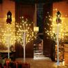 LINKROMAT Lighted Birch Trees, 4FT 5FT 6FT(48 56 96LED) Pre-lit Birch Tree with Warm White, Artificial Birch Tree Outdoor/Indoor Christmas Easter Tree for Wedding Party Christmas Decoration -3PC view 1